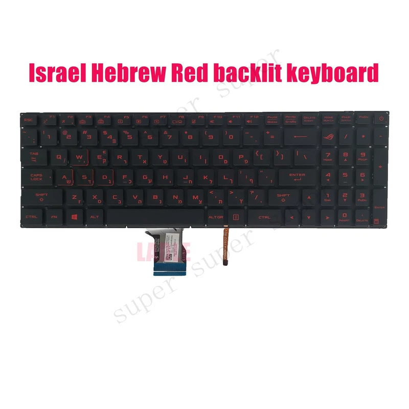 SSS+ Israel Hebrew Red backlit keyboard for Asus GL702VS/GL702VM/GL702VT/G702VS
SSS+ Israel Hebrew Red backlit keyboard for Asus GL702VS/GL702VM/GL702VT/G702VS