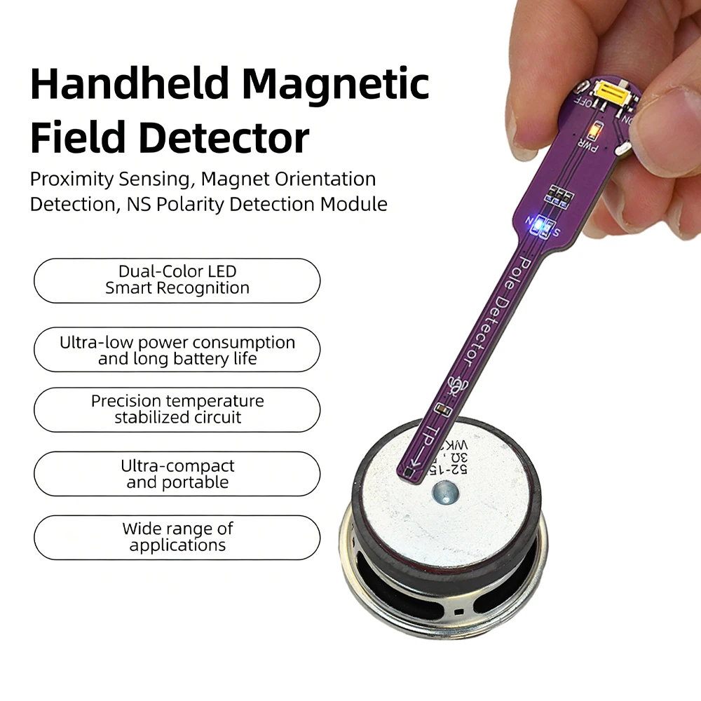 Handheld Magnetic Pole Detector Proximity Sensing Magnet Orientation Identification N/S Polarity Discrimination With Battery
Handheld Magnetic Pole Detector Proximity Sensing Magnet Orientation Identification N/S Polarity Discrimination With Battery