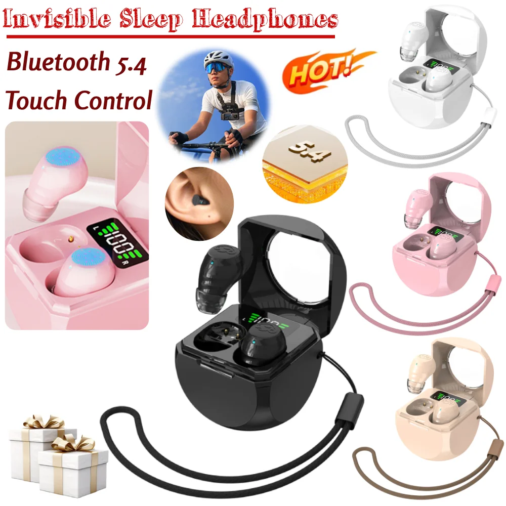 Bluetooth 5,4 Невидимые наушники для сна с шумоблокировкой Беспроводные наушники с сенсорным управлением для сна, бега, вождения, пешего туризма
Bluetooth 5,4 Невидимые наушники для сна с шумоблокировкой Беспроводные наушники с сенсорным управлением для сна, бега, вождения, пешего туризма