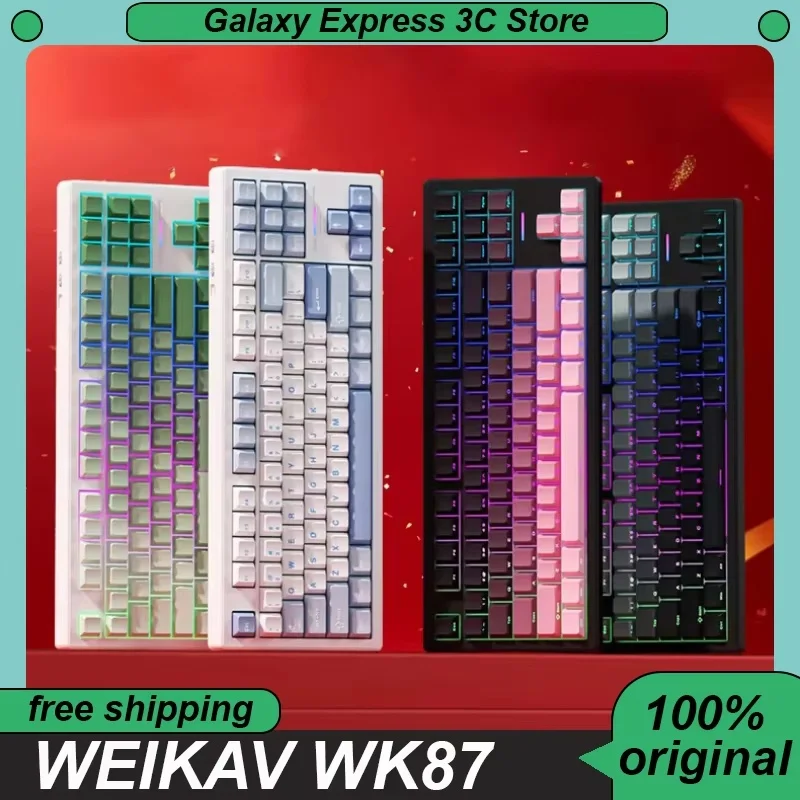 WEIKAV WK87 Mechanical Keyboard Bluetooth Triple-mode Keyboard Hot Swap RGB 4000/8000mAh Gaming Keyboard Support QMK VIA Custom
WEIKAV WK87 Mechanical Keyboard Bluetooth Triple-mode Keyboard Hot Swap RGB 4000/8000mAh Gaming Keyboard Support QMK VIA Custom