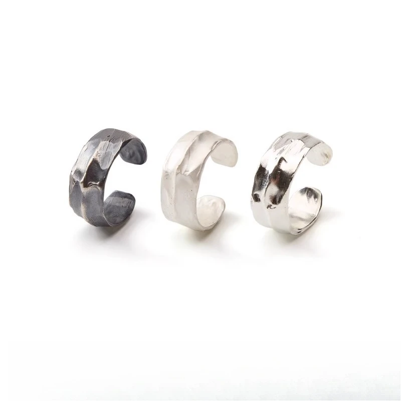 Irregular lava pattern 925 silver adjustable opening simple couple ring for men and women
Irregular lava pattern 925 silver adjustable opening simple couple ring for men and women
