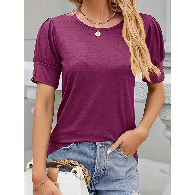 Women's Large Knitted Casual T-irt Comfortable Loose Fit Mid-Length A-Line Sve Thi Cleanfit Sle Ladies' Faion
Women's Large Knitted Casual T-irt Comfortable Loose Fit Mid-Length A-Line Sve Thi Cleanfit Sle Ladies' Faion