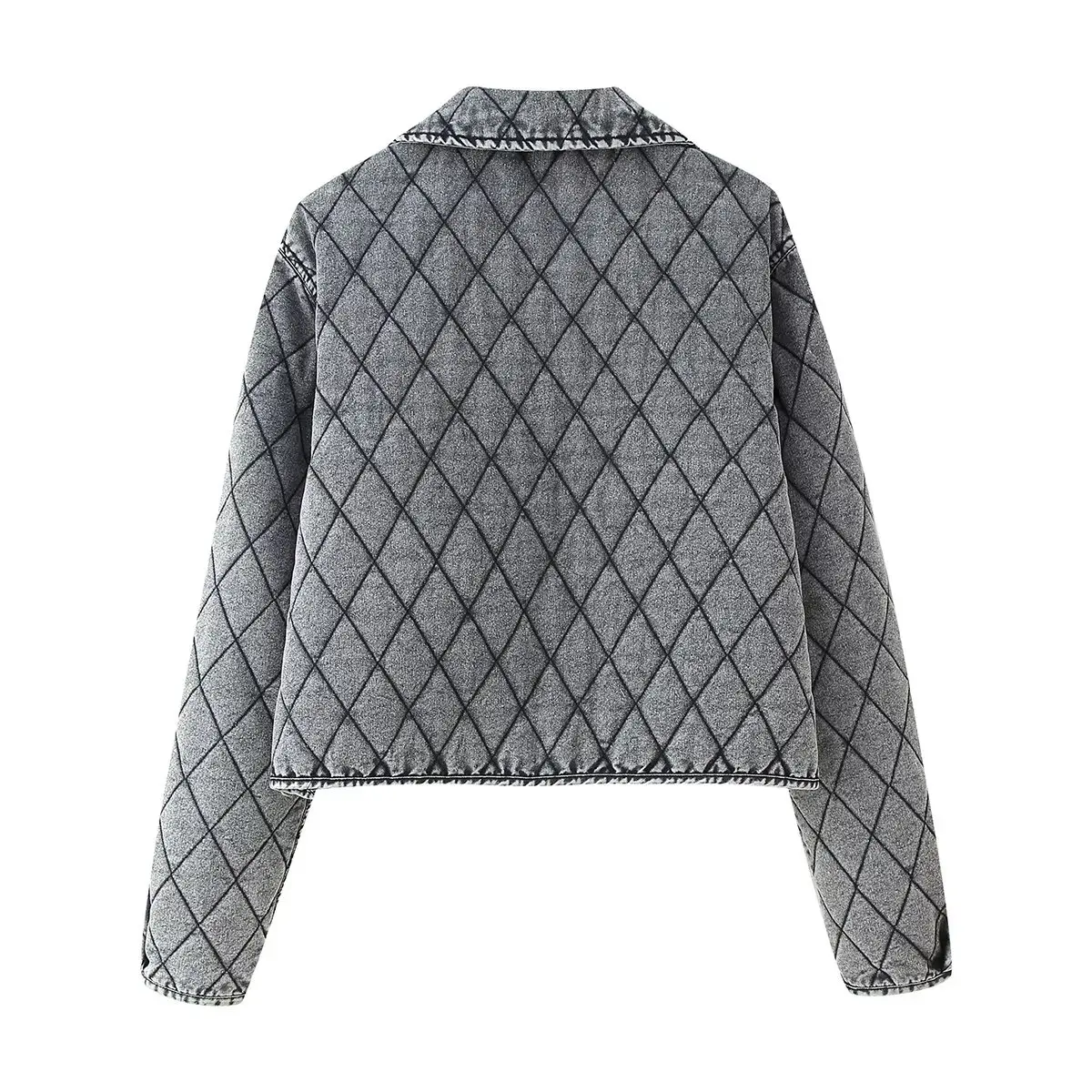 ZBZA Spring New Women's Faion Design Stone inding Waed Denim Bunting Cotton Jaet Straight Tube Sle Long Sve Zipp...
ZBZA Spring New Women's Faion Design Stone inding Waed Denim Bunting Cotton Jaet Straight Tube Sle Long Sve Zipp...