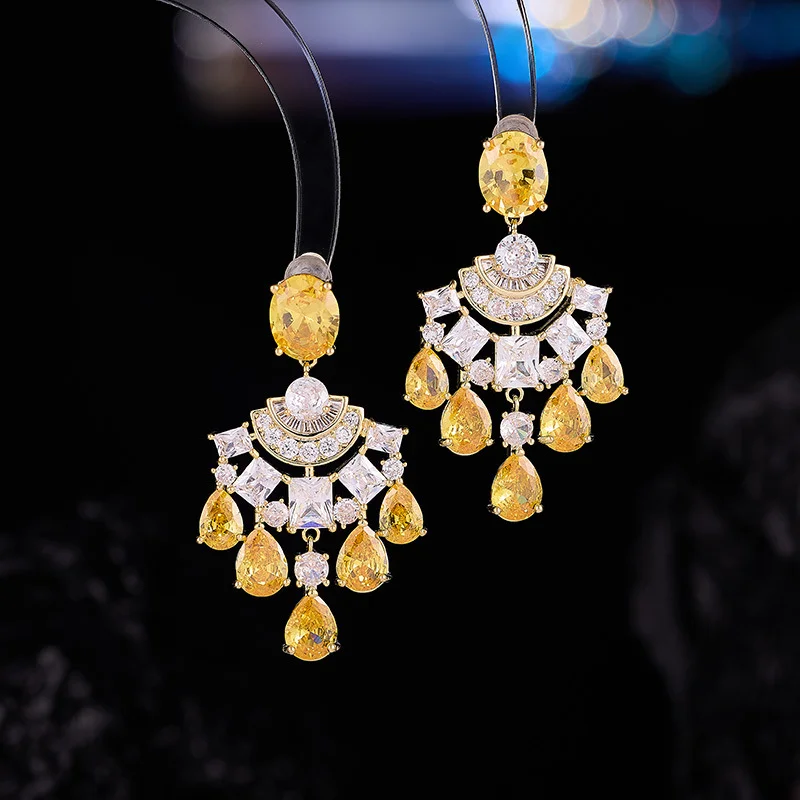 New luxury colorful treasure water drop zircon earrings s925 silver needle high-end tassel light luxury evening earrings
New luxury colorful treasure water drop zircon earrings s925 silver needle high-end tassel light luxury evening earrings