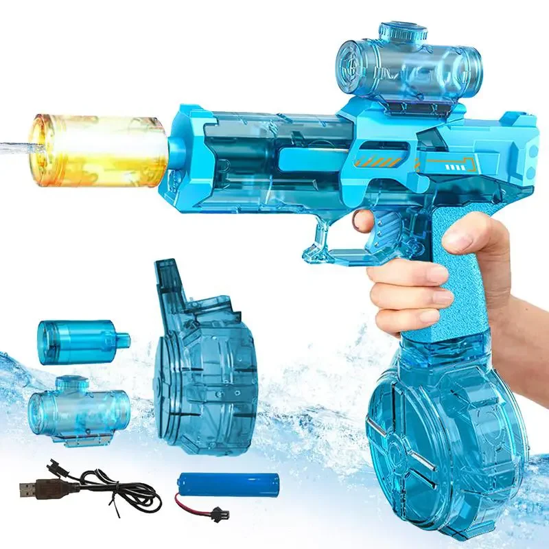 High Pressure Electric Water Gun: Long Range Auto Squirt Pistol, Recoil Action Sensor Light Blaster, Outdoor Pool Party Game
High Pressure Electric Water Gun: Long Range Auto Squirt Pistol, Recoil Action Sensor Light Blaster, Outdoor Pool Party Game