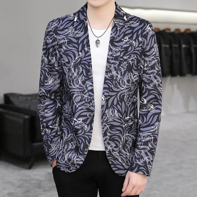 High Quality Blazer Men's British Style Print Elegant Fashion Simple Business Casual Party Formal Gentleman Slim Fit Jacket
High Quality Blazer Men's British Style Print Elegant Fashion Simple Business Casual Party Formal Gentleman Slim Fit Jacket