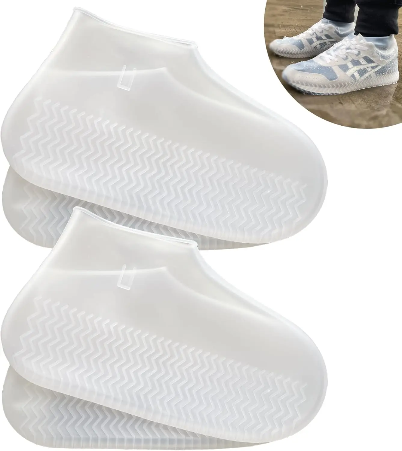 2 Pairs Waterproof Silicone Shoe Covers, Non-Slip Rain Boots for Women Men
2 Pairs Waterproof Silicone Shoe Covers, Non-Slip Rain Boots for Women Men