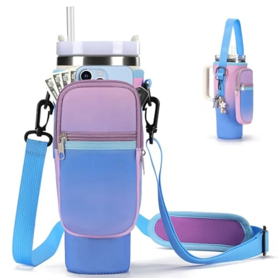 Water Bottle Carrier Bag for Stanley 40/30 oz Tumbler with Phone Pocket Neoprene Water Bottle Holder with Shoulder and Handheld
Water Bottle Carrier Bag for Stanley 40/30 oz Tumbler with Phone Pocket Neoprene Water Bottle Holder with Shoulder and Handheld