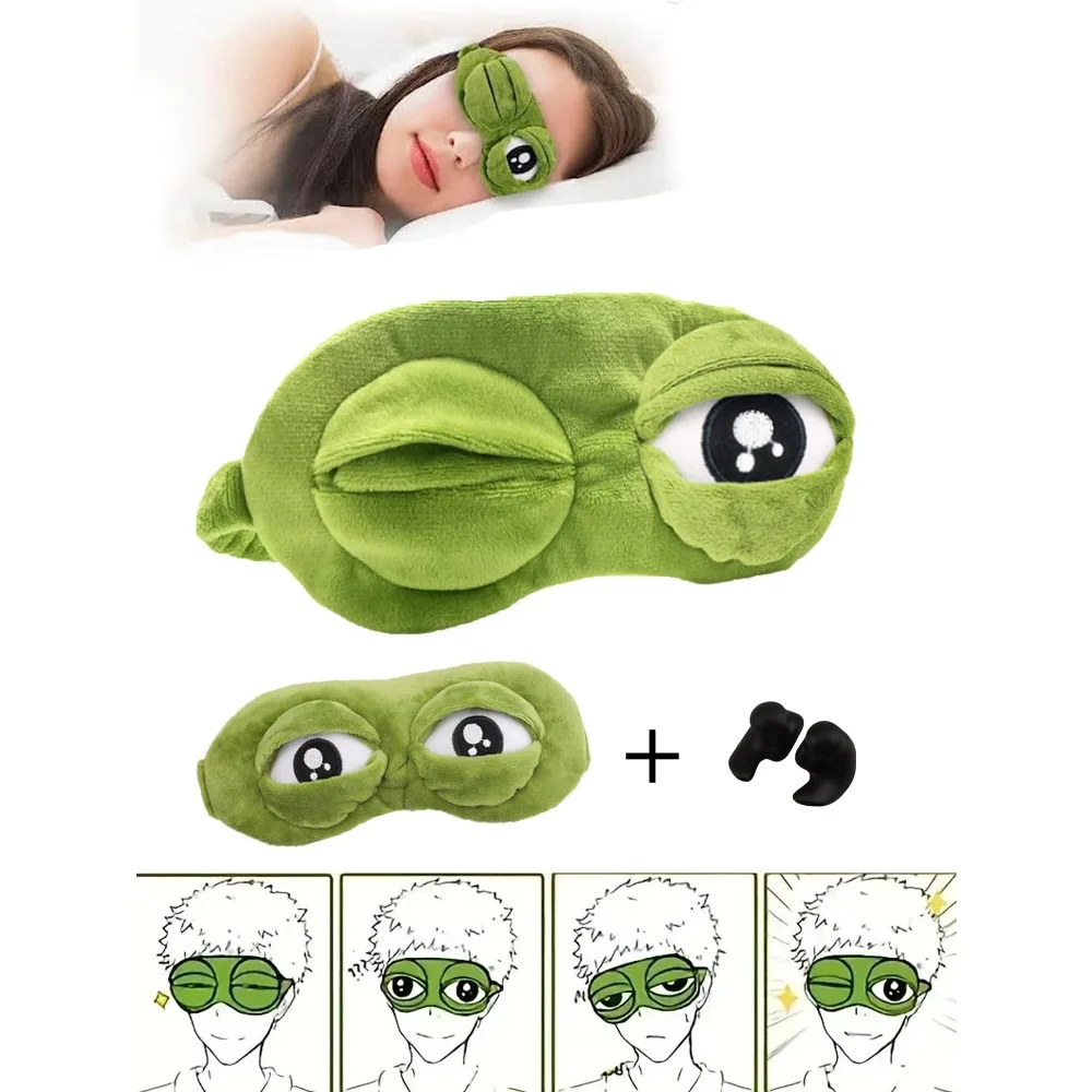3D Sad Frog Sleep Mask Natural Sleeping Eyeshade Has Noise Reduction Earplugs And Eye Ice Packs To Choose From,Cover Shade Eye Patch Women Men Soft Portable Blindfold Travel Eyepatch-Green Expression Frog Eye Mask, Sleep Eye Mask, Super Soft Sleep Eye Mas
3D Sad Frog Sleep Mask Natural Sleeping Eyeshade Has Noise Reduction Earplugs And Eye Ice Packs To Choose From,Cover Shade Eye Patch Women Men Soft Portable Blindfold Travel Eyepatch-Green Expression Frog Eye Mask, Sleep Eye Mask, Super Soft Sleep Eye Mas