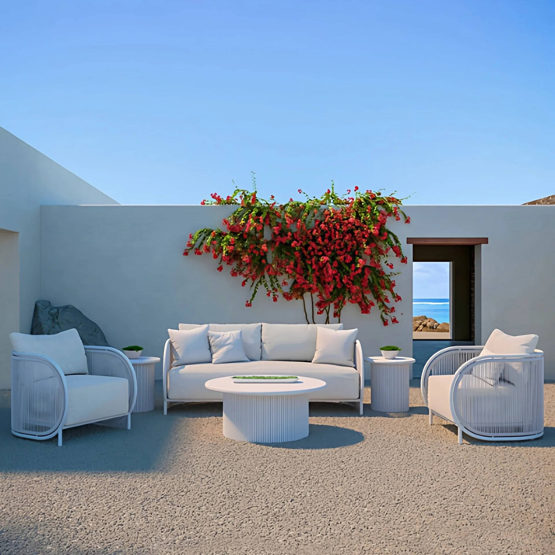 Outdoor sofa set Aluminum alloy waterproof sunscreen Modern simple design Three-seater courtyard recliner Leisure sun room
Outdoor sofa set Aluminum alloy waterproof sunscreen Modern simple design Three-seater courtyard recliner Leisure sun room