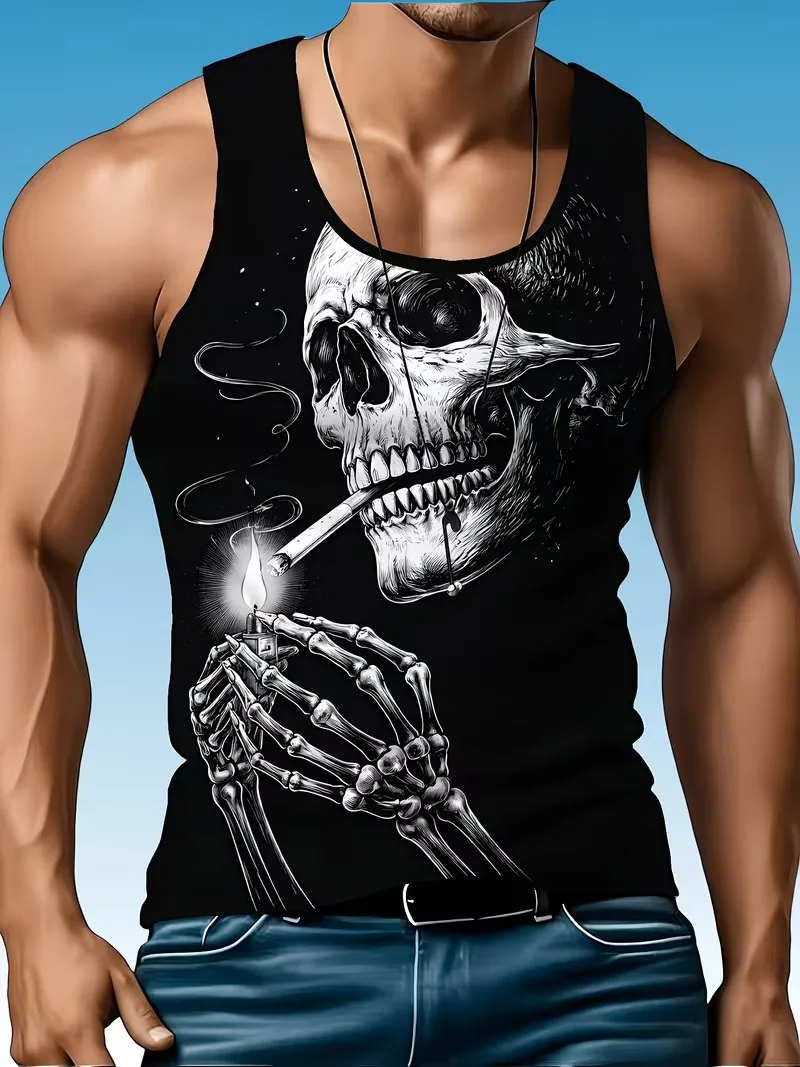3D Skull Printed Men's round-neck Tank Top Summer Everyday Street Men's Fashion Tank Top Outdoor Casual Men's Sleeveless T-shirt
3D Skull Printed Men's round-neck Tank Top Summer Everyday Street Men's Fashion Tank Top Outdoor Casual Men's Sleeveless T-shirt