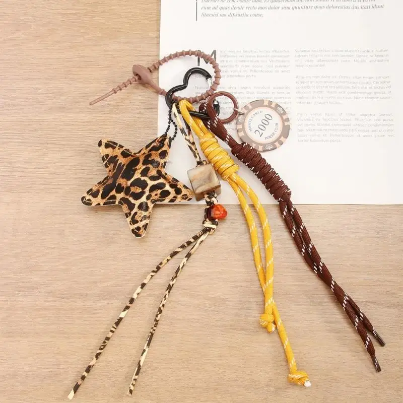 Elegant Print Star Shaped Bag Keychain Decoration With Braided Cord Beads For Casual Outfit Accessories 547A
Elegant Print Star Shaped Bag Keychain Decoration With Braided Cord Beads For Casual Outfit Accessories 547A