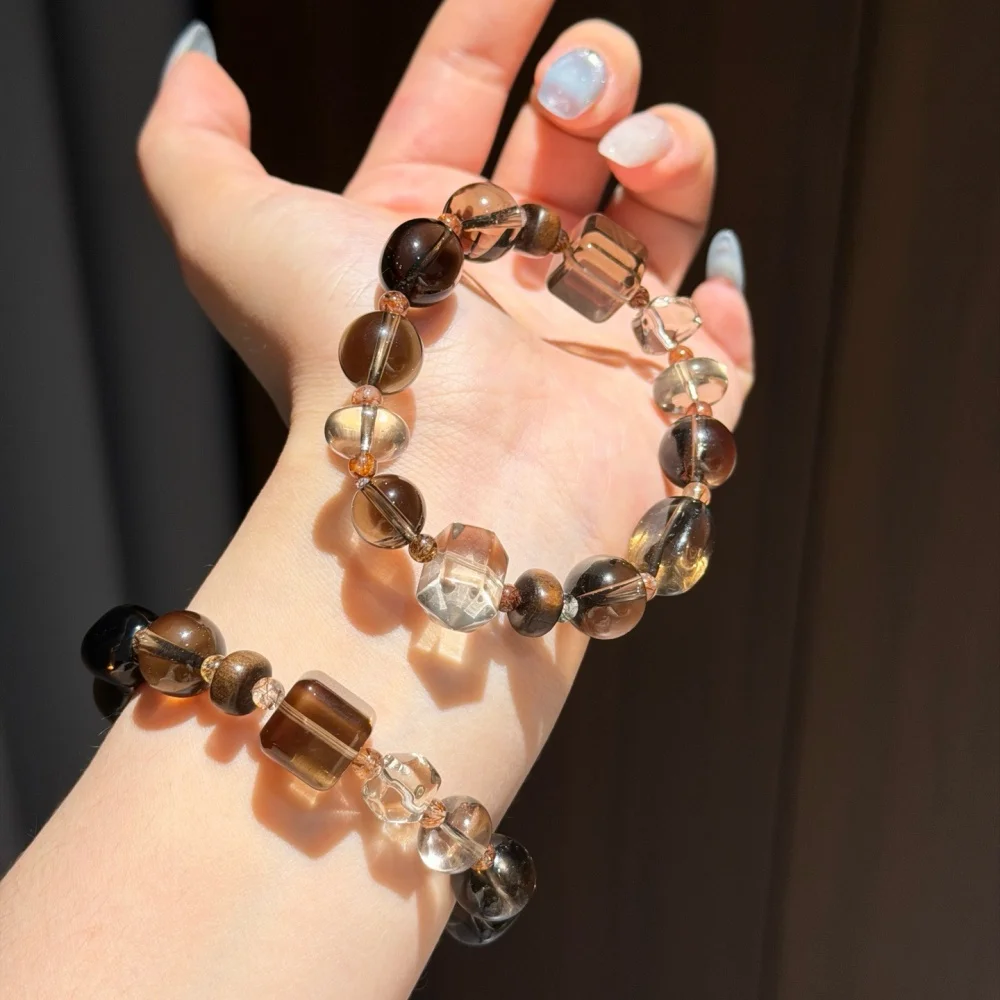 Natural Clear Quartz And Somky Quartz Bead Bracelet Women Reiki Healing Strand Bangles Jewelry For Female Gift 1PCS
Natural Clear Quartz And Somky Quartz Bead Bracelet Women Reiki Healing Strand Bangles Jewelry For Female Gift 1PCS