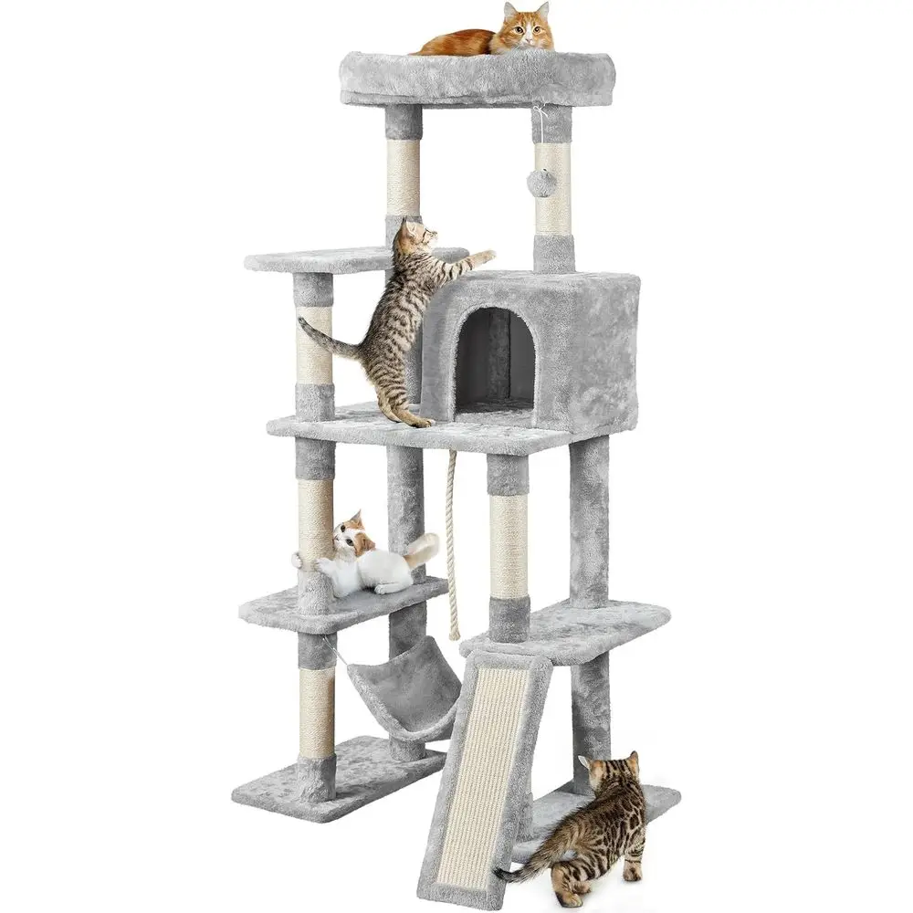 Large 63 Cat Tower with Condo, Padded Platform & Sisal Scratching Post - Durable Pet Playhouse
Large 63 Cat Tower with Condo, Padded Platform & Sisal Scratching Post - Durable Pet Playhouse