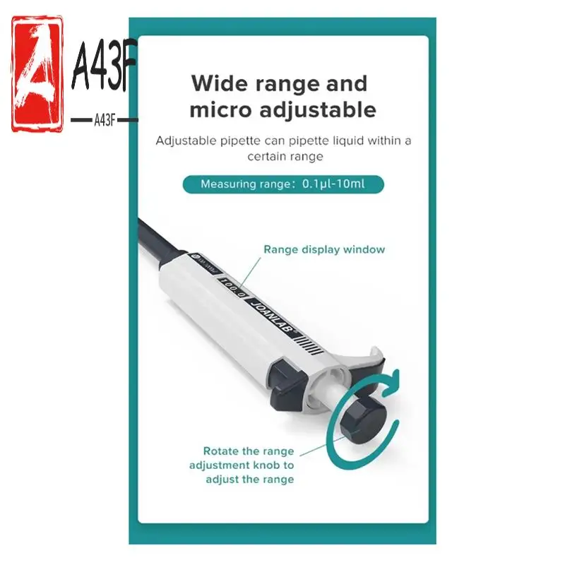 A43F-JOANLAB Micropipette Laboratory Automatic Pipette Digital Adjustable Plastic Pipette Chemistry Laboratory Equipment
A43F-JOANLAB Micropipette Laboratory Automatic Pipette Digital Adjustable Plastic Pipette Chemistry Laboratory Equipment
