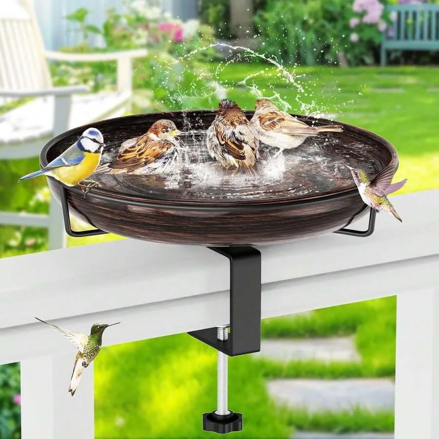 【New Arrival】Deck Mounted Bird Bath Bowl, Weatherproof Copper Finish Bird Water Feeder with Adjustable Clamp for Outdoor Garden
【New Arrival】Deck Mounted Bird Bath Bowl, Weatherproof Copper Finish Bird Water Feeder with Adjustable Clamp for Outdoor Garden