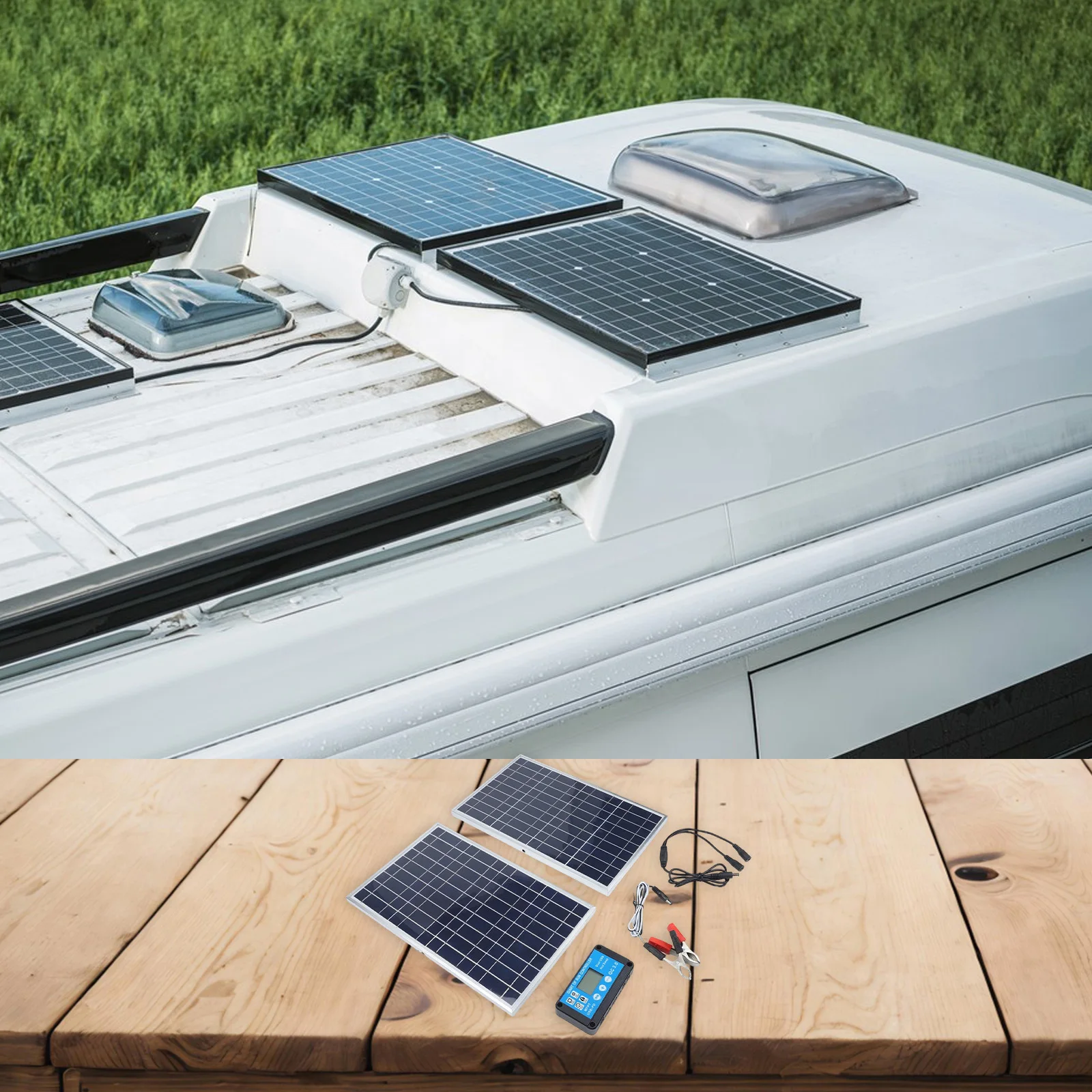 200W Portable Solar Panel Kit For RV Camping High Efficiency Polycrystalline Aluminum Frame USB Charging Power Supply System
200W Portable Solar Panel Kit For RV Camping High Efficiency Polycrystalline Aluminum Frame USB Charging Power Supply System