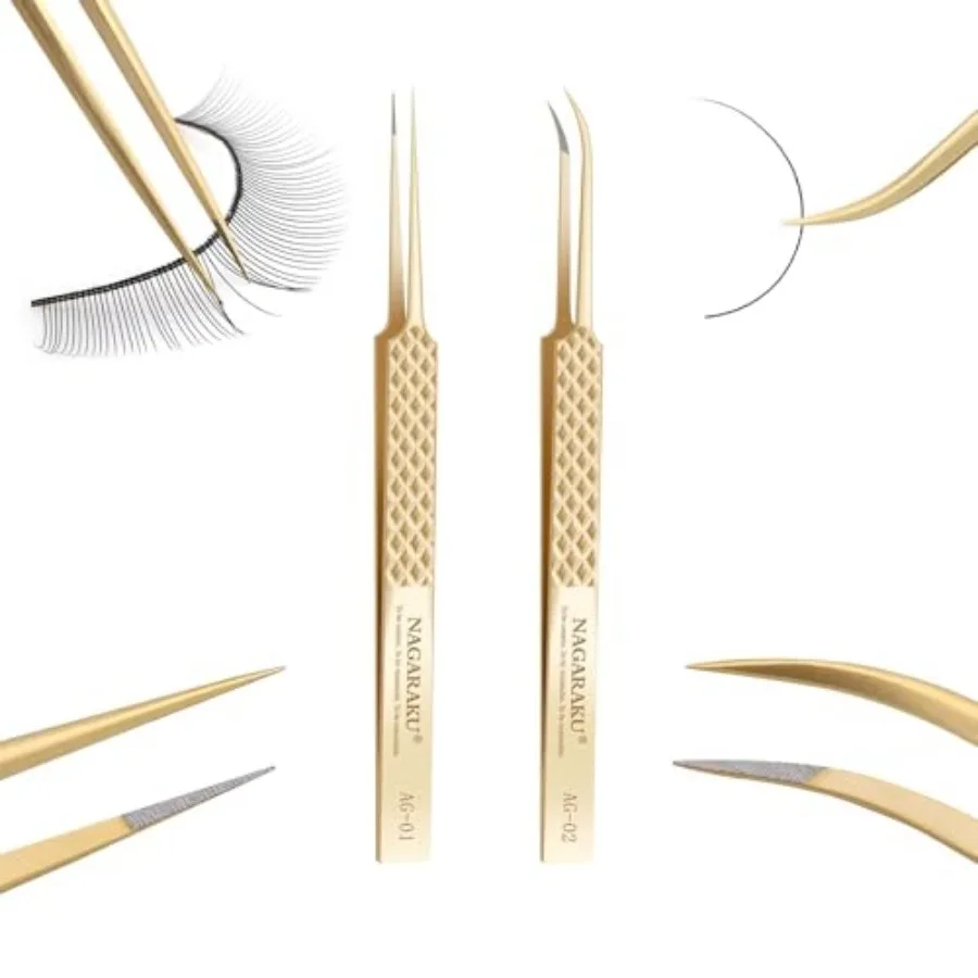 1 Pair Precision Fiber Tip Tweezer for Eyelash Extensions Professional Eyelash Tweezers Antistatic Straight and Curved Tip Twee
1 Pair Precision Fiber Tip Tweezer for Eyelash Extensions Professional Eyelash Tweezers Antistatic Straight and Curved Tip Twee
