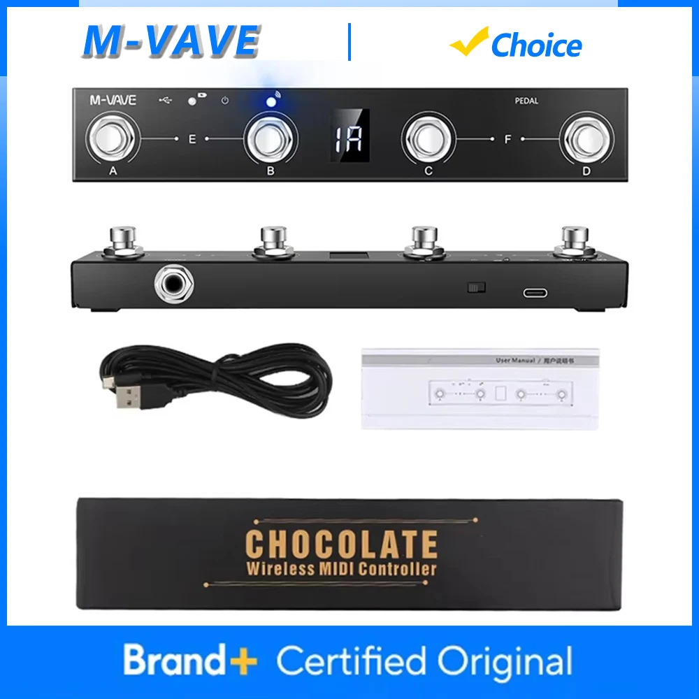 M-VAVE Chocolate MIDI-контроллер Педаль BT Перезаряжаемый 4-кнопочный MIDI-контроллер Управление через приложение с системой беспроводной передачи
M-VAVE Chocolate MIDI-контроллер Педаль BT Перезаряжаемый 4-кнопочный MIDI-контроллер Управление через приложение с системой беспроводной передачи