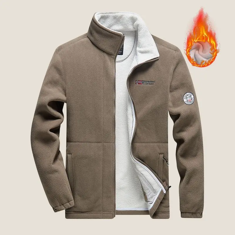 Утепленная флисовая куртка для мужчин: зимнее пальто с двойным слоем, защитой от холода, на молнии, с длинными рукавами, верхняя одежда из полиэфирного волокна
Утепленная флисовая куртка для мужчин: зимнее пальто с двойным слоем, защитой от холода, на молнии, с длинными рукавами, верхняя одежда из полиэфирного волокна