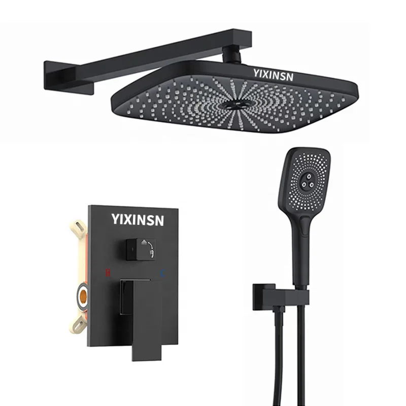 Wall Embedded Hidden Mounted starlit night Black Bathroom Shower System Bath Shower Faucet Rain Shower Set
Wall Embedded Hidden Mounted starlit night Black Bathroom Shower System Bath Shower Faucet Rain Shower Set