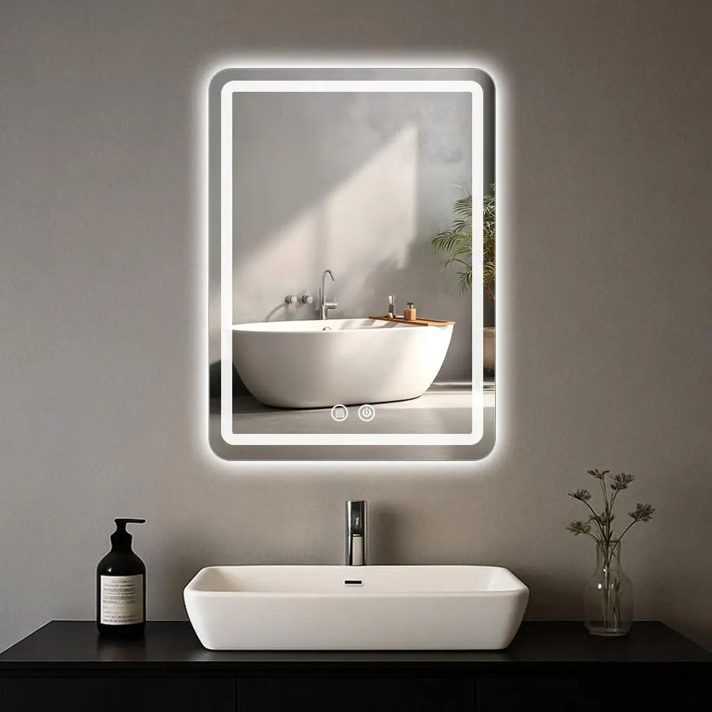 Зеркало для ванной LED 16x24 дюйма, с защитой от запотевания, плавной регулировкой яркости, фронтальной и задней подсветкой, для вертикального подвешивания
Зеркало для ванной LED 16x24 дюйма, с защитой от запотевания, плавной регулировкой яркости, фронтальной и задней подсветкой, для вертикального подвешивания