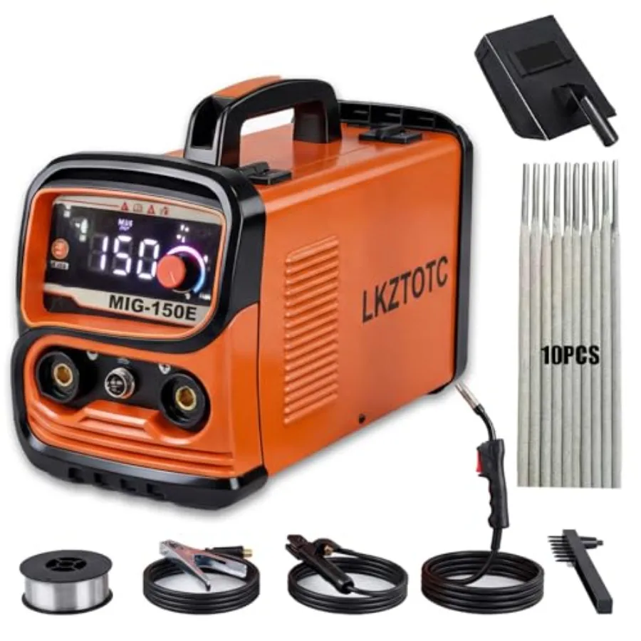 150A MIG Welder 110V 2-in-1 Flux Core and Gas MIG/Stick/Lift TIG Welding Machine IGBT Inverter Welder Orange
150A MIG Welder 110V 2-in-1 Flux Core and Gas MIG/Stick/Lift TIG Welding Machine IGBT Inverter Welder Orange