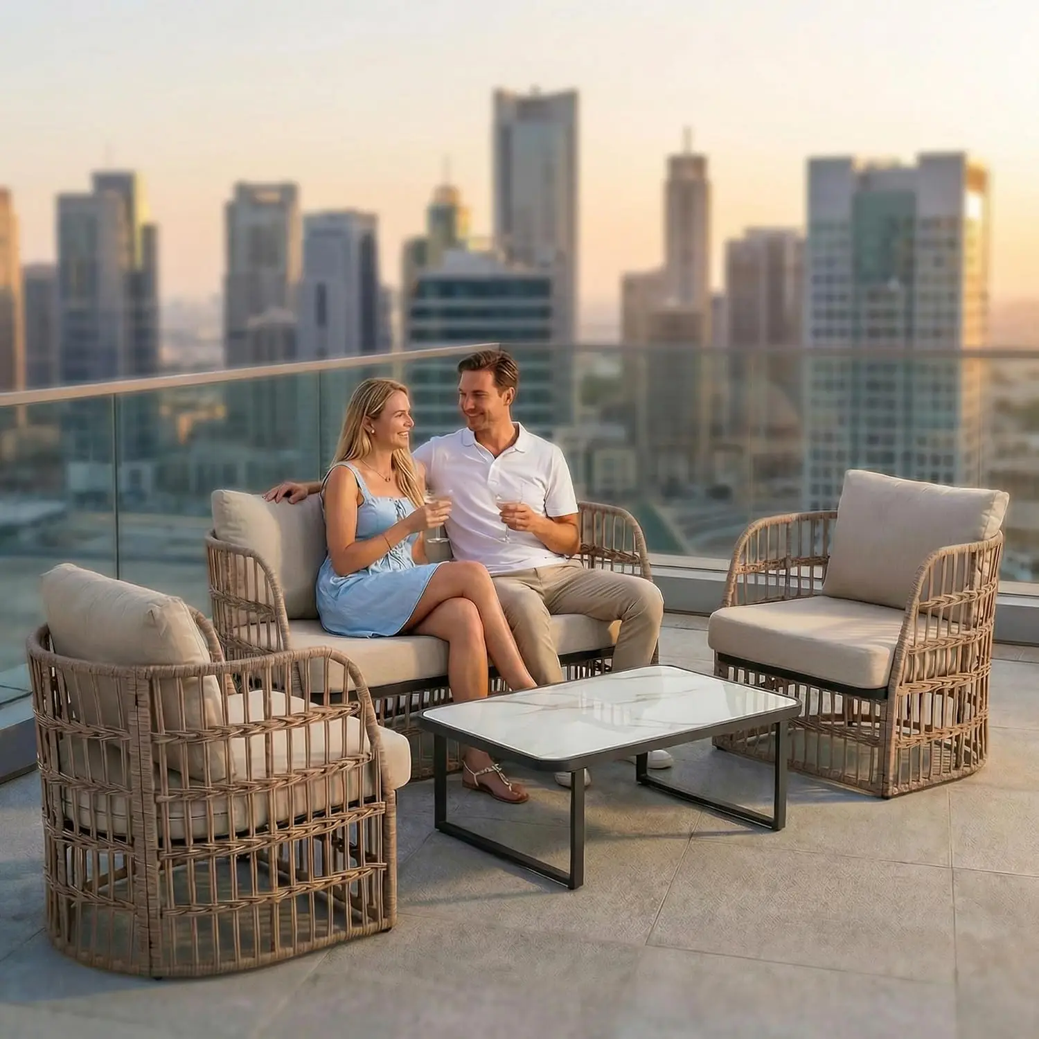 4 Seat Modular Patio Sectional Sofa Set Rattan Cushions Coffee Table Outdoor Deck Balcony Porch Furniture, Customized
4 Seat Modular Patio Sectional Sofa Set Rattan Cushions Coffee Table Outdoor Deck Balcony Porch Furniture, Customized