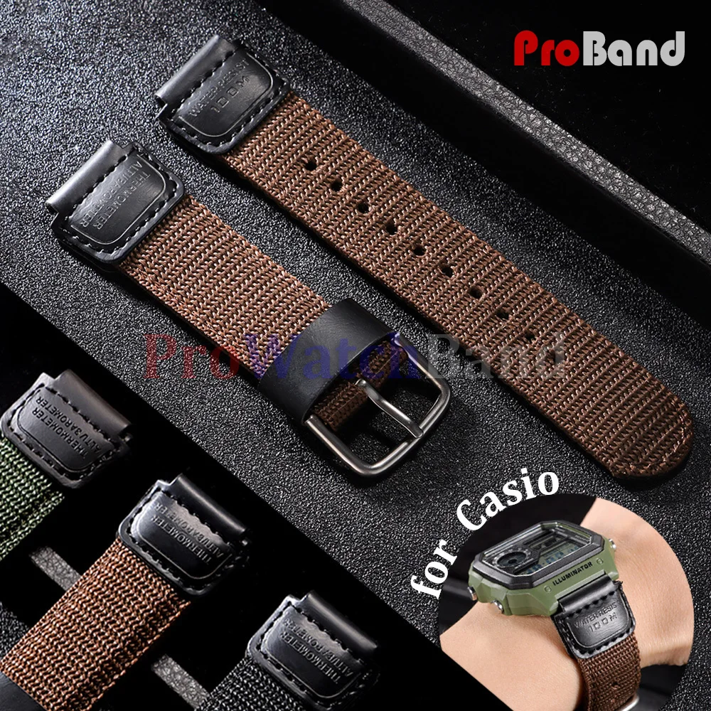 18mm Nylon Watch Band for AE1200 SGW300 AQ-S810W AQS800W W216H W735H W800H Canvas Watch Straps Bracelet Brown Black Accessories
18mm Nylon Watch Band for AE1200 SGW300 AQ-S810W AQS800W W216H W735H W800H Canvas Watch Straps Bracelet Brown Black Accessories