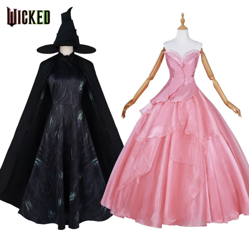 Glinda Efba Cosplay Costume Movie Magic Wicked Witch Halloween Witch Pink Dress Black Cape Robe Witches Costume Women
Glinda Efba Cosplay Costume Movie Magic Wicked Witch Halloween Witch Pink Dress Black Cape Robe Witches Costume Women