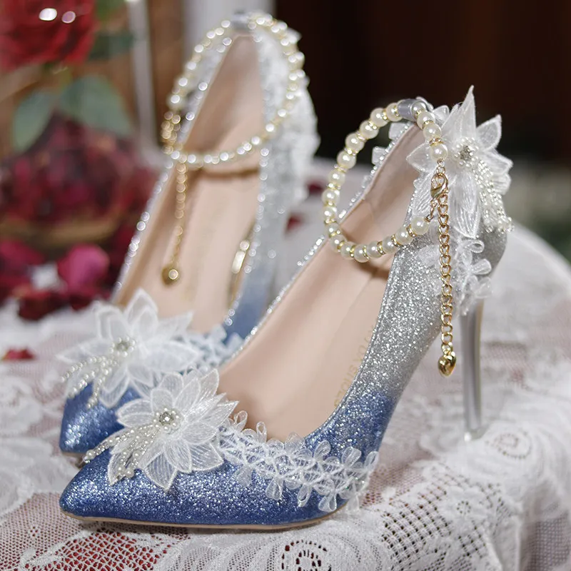 Japanese Sweet Lolita Bright Starry Sky Blue High Heels Flower Wedding Tea Party Pointed Stiletto Wedding Shoes Women Lo Shoes
Japanese Sweet Lolita Bright Starry Sky Blue High Heels Flower Wedding Tea Party Pointed Stiletto Wedding Shoes Women Lo Shoes