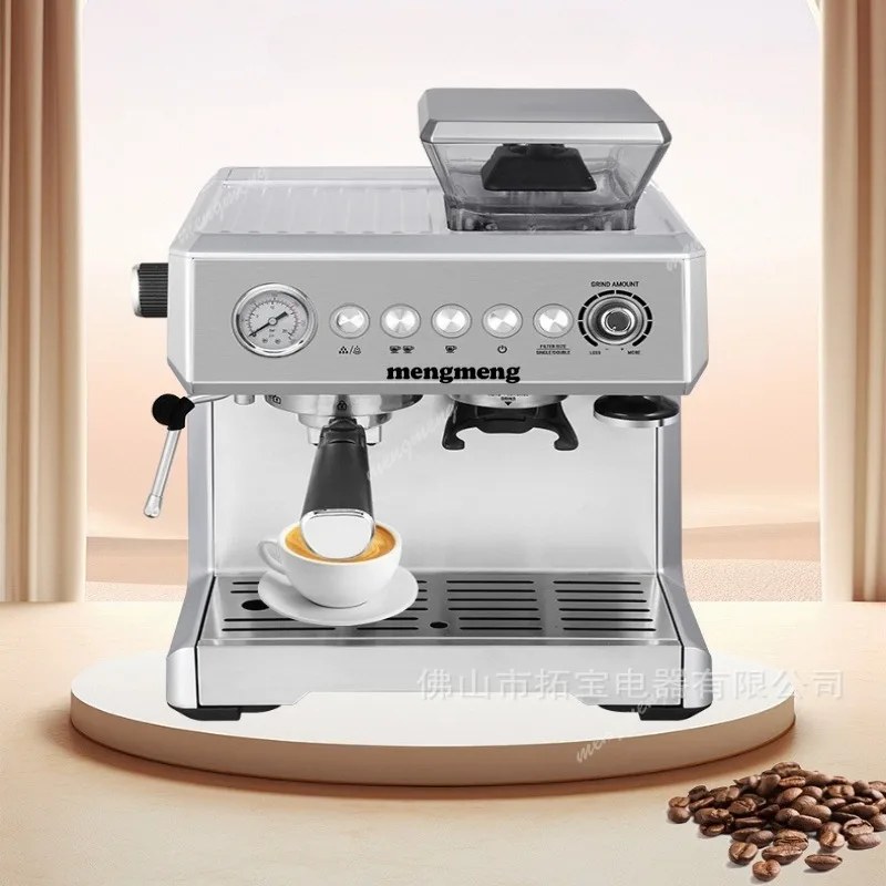 With grinder, espresso machine, bean brewed coffee 2-in-1 with visual pressure gauge
With grinder, espresso machine, bean brewed coffee 2-in-1 with visual pressure gauge