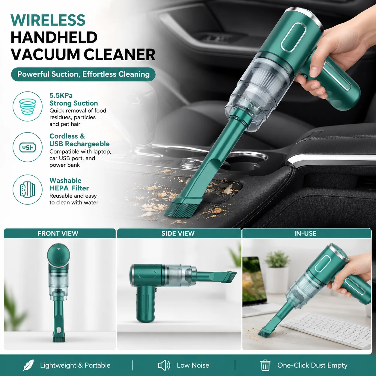Cordless Rechargeable Car Vacuum Cleaner Wireless Handheld Portable Powerful Suction Mini Vacuum for Car Interior and Home
Cordless Rechargeable Car Vacuum Cleaner Wireless Handheld Portable Powerful Suction Mini Vacuum for Car Interior and Home