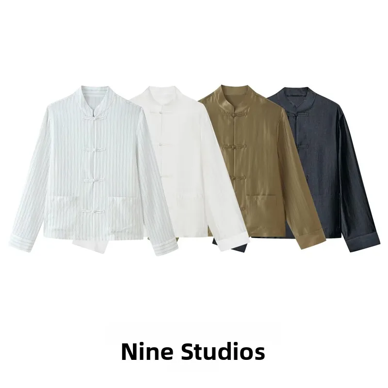 NINE ZAR Women's Satin Long Sleeve Shirt Stand Collar Loose Fit Pocket Design Button Closure Fashionable Casual Top
NINE ZAR Women's Satin Long Sleeve Shirt Stand Collar Loose Fit Pocket Design Button Closure Fashionable Casual Top