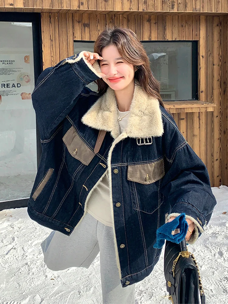 Retro Denim Parka Coat Women's ort Thiened Fce Warm Top Casual Design Winter 2025 New Sle Korean Version Long Sve
Retro Denim Parka Coat Women's ort Thiened Fce Warm Top Casual Design Winter 2025 New Sle Korean Version Long Sve
