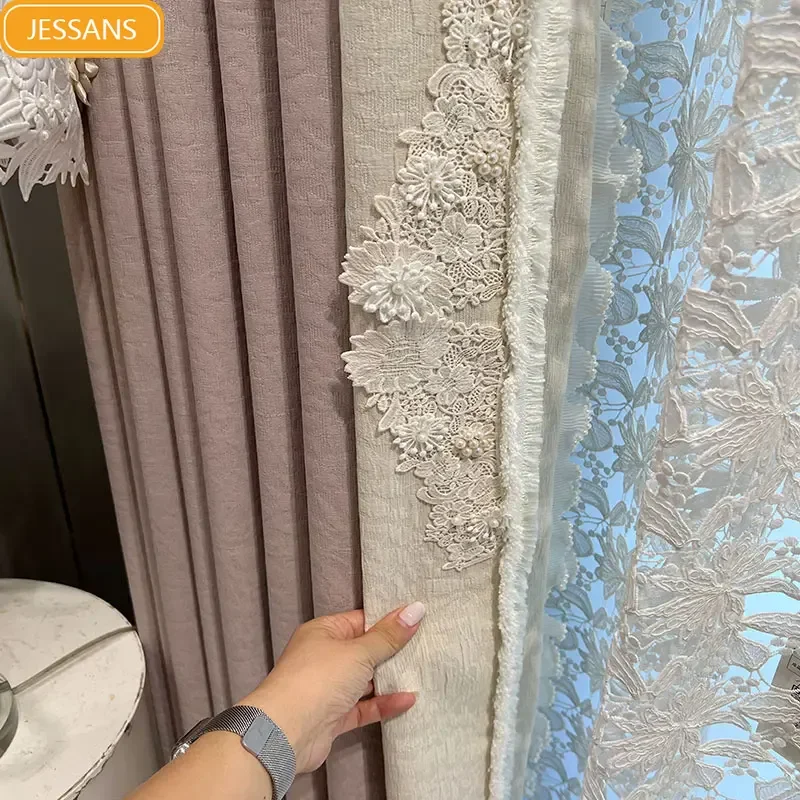 French Purple Embossed Leaves Jacquard Chenille Lace Patchwork Curtains for Bedroom Living Room Balcony Decoration Customised
French Purple Embossed Leaves Jacquard Chenille Lace Patchwork Curtains for Bedroom Living Room Balcony Decoration Customised