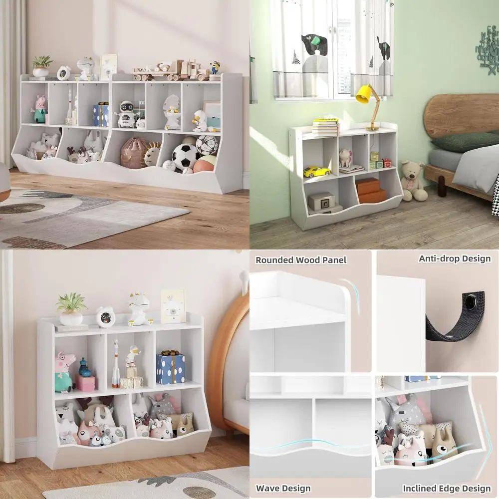 Children's Playroom Storage Organizer with Bookshelf and Cubby Shelves for Toys and Books
Children's Playroom Storage Organizer with Bookshelf and Cubby Shelves for Toys and Books