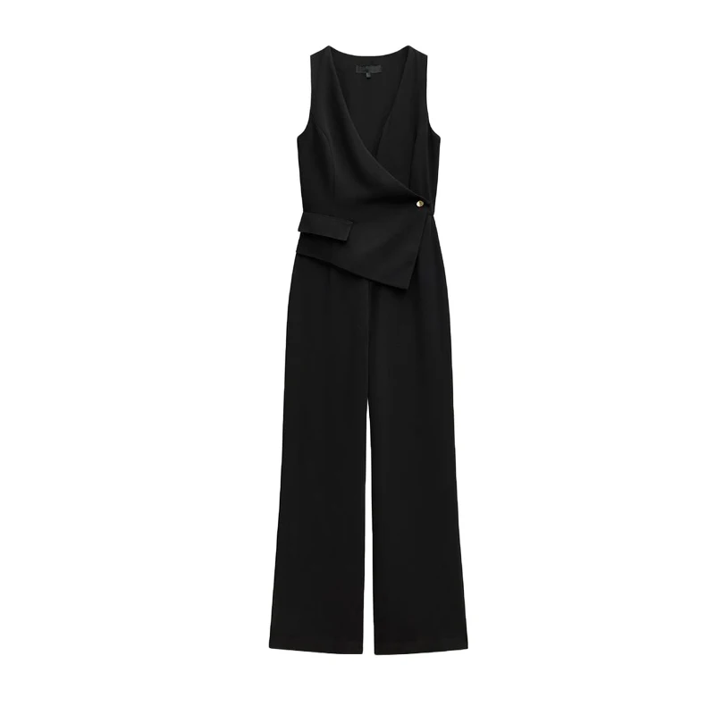 Early Autumn New Bla Wide Leg Jumpsuit Women's V-ne Long Asymmetric Vest Sle Jumpsuit Faionable And Sli
Early Autumn New Bla Wide Leg Jumpsuit Women's V-ne Long Asymmetric Vest Sle Jumpsuit Faionable And Sli