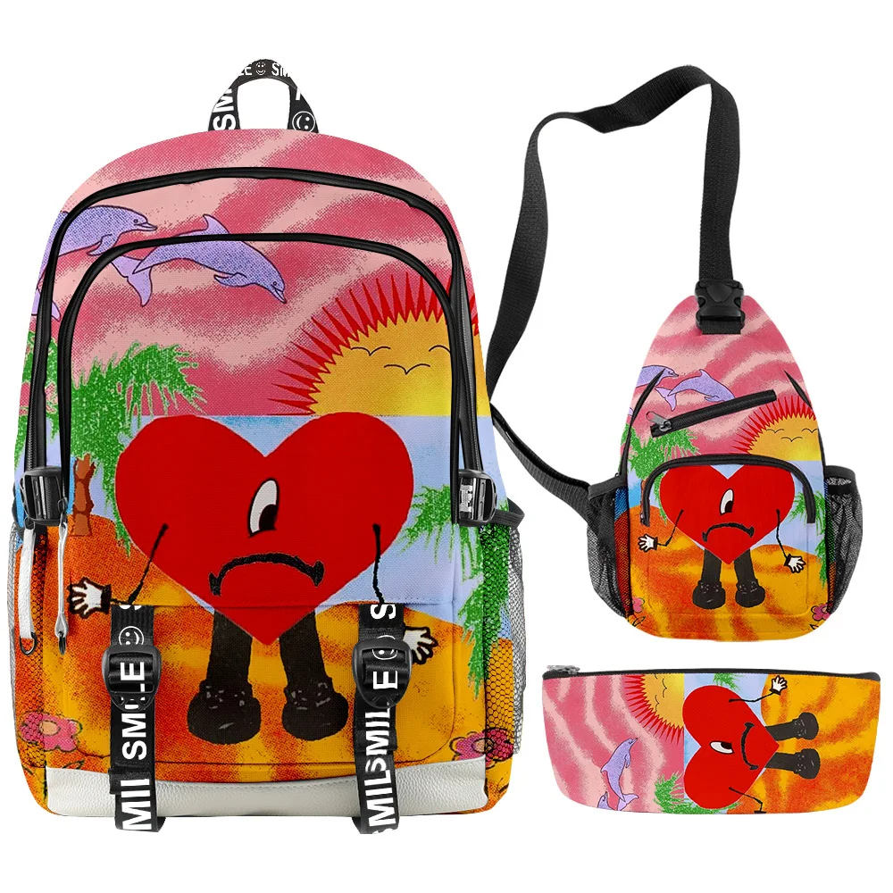 Fashion Novelty Funny Bad Bunny 3D Printed 3pcs/Set Student School Bags multifunction Travel Backpack Chest Bag Pencil Case
Fashion Novelty Funny Bad Bunny 3D Printed 3pcs/Set Student School Bags multifunction Travel Backpack Chest Bag Pencil Case