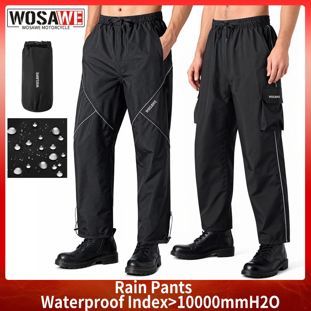 WOSAWE Waterproof Motorcycle Trousers Unisex Motorcycle Rain Pants Reflective Outdoor Hiking Climbing Camping Quick Dry Pants
WOSAWE Waterproof Motorcycle Trousers Unisex Motorcycle Rain Pants Reflective Outdoor Hiking Climbing Camping Quick Dry Pants