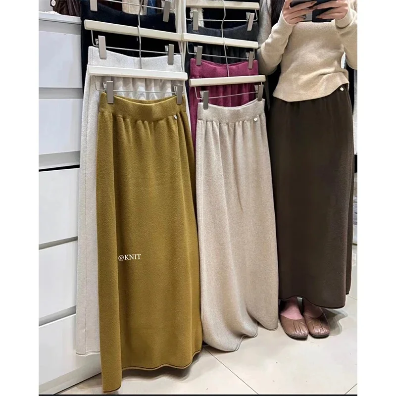 Новая осенне-зимняя вязаная юбка, женская корейская модная однотонная повседневная трапециевидная базовая шерстяная юбка, элегантная длинная одежда Jupe
Новая осенне-зимняя вязаная юбка, женская корейская модная однотонная повседневная трапециевидная базовая шерстяная юбка, элегантная длинная одежда Jupe