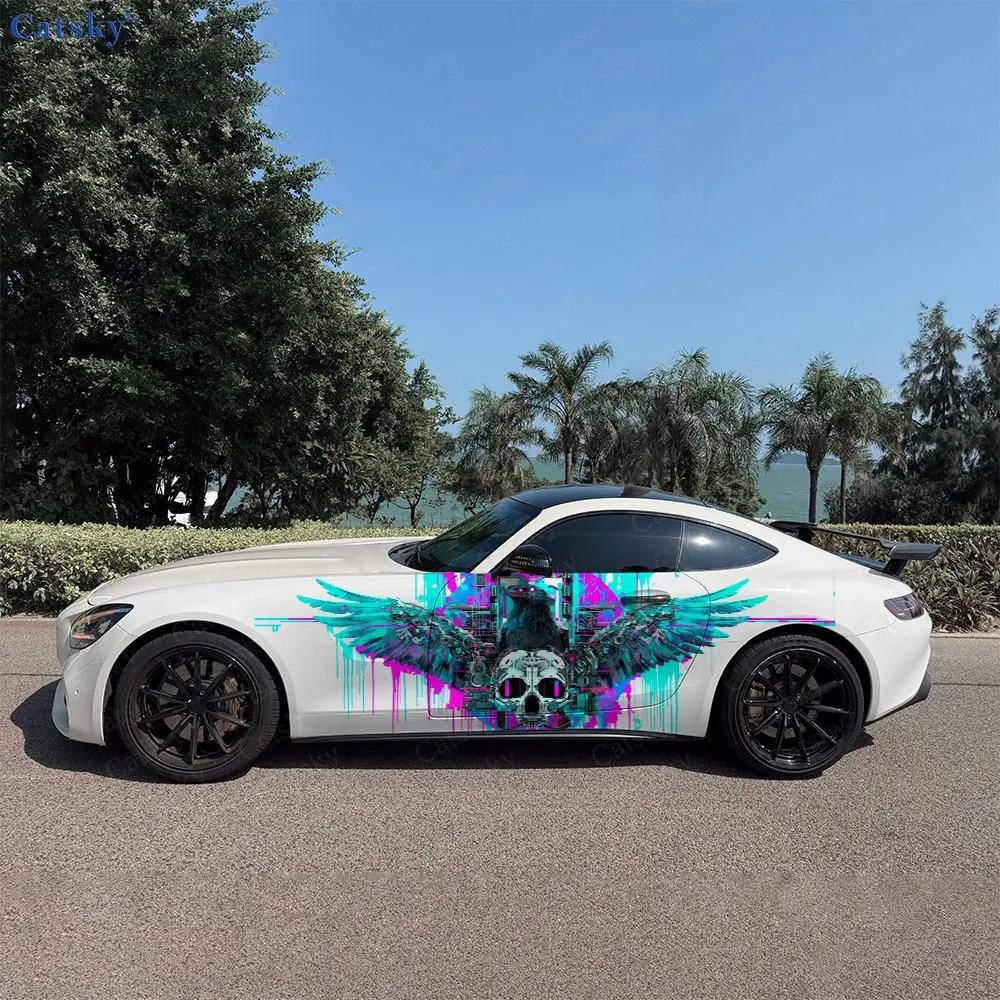 2Pcs Futuristic Neon Skull Raven Car Side Wraps, Self-Adhesive PVC Waterproof & Scratch-Resistant Stickers, Car Accessory Gift
2Pcs Futuristic Neon Skull Raven Car Side Wraps, Self-Adhesive PVC Waterproof & Scratch-Resistant Stickers, Car Accessory Gift