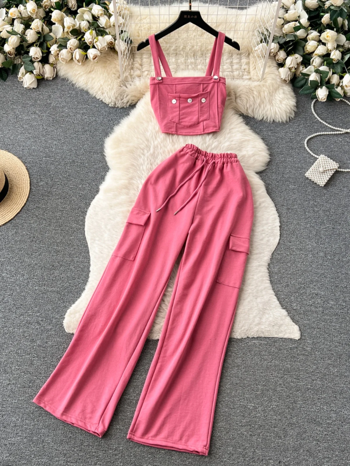 Dopamine Pure Desire Cool Spicy Denim Set Women Summer Belly Bearing Crop Top Elastic Waist Loose Wide Leg Pants
Dopamine Pure Desire Cool Spicy Denim Set Women Summer Belly Bearing Crop Top Elastic Waist Loose Wide Leg Pants