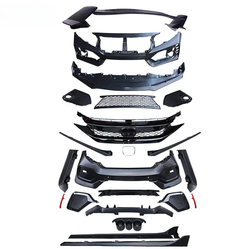 Factory direct Typer Style Front Bumper Rear Bumper Side Skirts Spoiler And Grille Car Body Kit For Honda Civic 2016-2020
Factory direct Typer Style Front Bumper Rear Bumper Side Skirts Spoiler And Grille Car Body Kit For Honda Civic 2016-2020