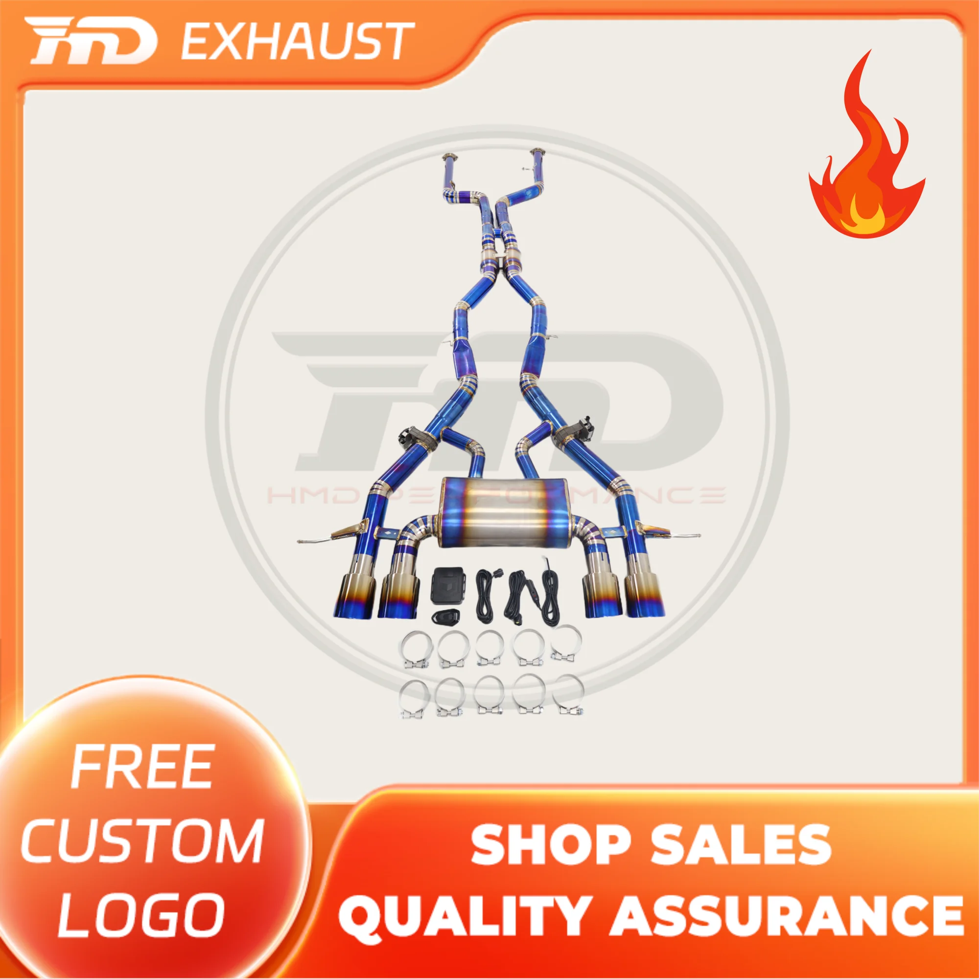 HMD Hot Sale Titanium Exhaust System Performance Catback for BMW M3 M4 G80 G82 3.0T Muffler With Valves And Ti Tips
HMD Hot Sale Titanium Exhaust System Performance Catback for BMW M3 M4 G80 G82 3.0T Muffler With Valves And Ti Tips