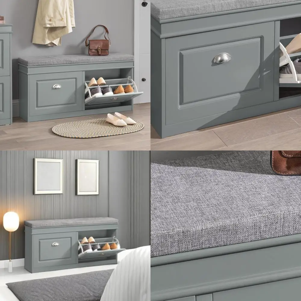 Storage Shoe Bench with Flip Drawers and Padded Seat Cushion, Shoe Cabinet Organizer, Hidden Storage Shoe Rack, Entryway Furnitu
Storage Shoe Bench with Flip Drawers and Padded Seat Cushion, Shoe Cabinet Organizer, Hidden Storage Shoe Rack, Entryway Furnitu
