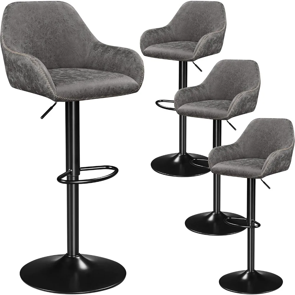 Bar Stools Set of 4, PU Leather Swivel Counter Height Barstools, Adjustable Bar Chairs with Backrest and Footrest, Kitchen
Bar Stools Set of 4, PU Leather Swivel Counter Height Barstools, Adjustable Bar Chairs with Backrest and Footrest, Kitchen