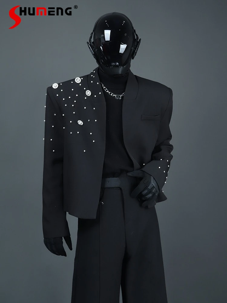 Men's 2025 Autumn Winter New Solid Color Tailored Coats Men's Niche Beaded Diamond Design Blazers Trendy Versatile Suit Jackets
Men's 2025 Autumn Winter New Solid Color Tailored Coats Men's Niche Beaded Diamond Design Blazers Trendy Versatile Suit Jackets
