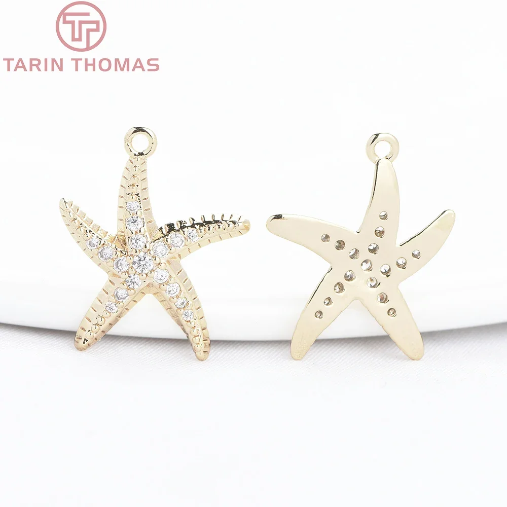 (9836) 4PCS 13x16MM 24K Gold Color Brass with Zircon Starfish Shaped Pendants Charms High Quality DIY Jewelry Making Findings
(9836) 4PCS 13x16MM 24K Gold Color Brass with Zircon Starfish Shaped Pendants Charms High Quality DIY Jewelry Making Findings