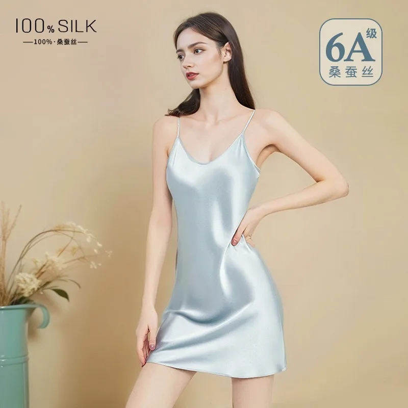 Women's Sleepwear Sexy Silk Nightgown Women's Summer 100% Mulberry Silk Minimalist Home Wear Silk Inner Strap Skirt
Women's Sleepwear Sexy Silk Nightgown Women's Summer 100% Mulberry Silk Minimalist Home Wear Silk Inner Strap Skirt
